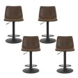 Artiss 4x Bar Stools Vintage Leather Swivel Gas Lift Brown Cheap