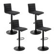 Artiss 4x Bar Stools Gas Lift Linen Fabric Black Online now