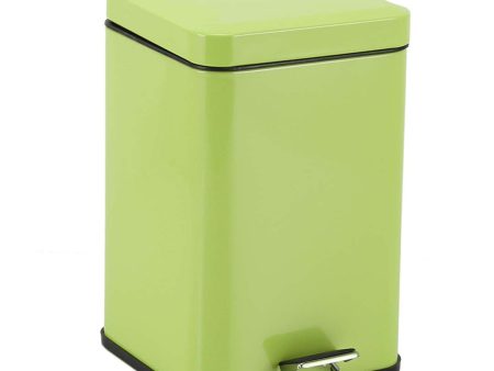 SOGA Foot Pedal Stainless Steel Rubbish Recycling Garbage Waste Trash Bin Square 12L Green Online Sale