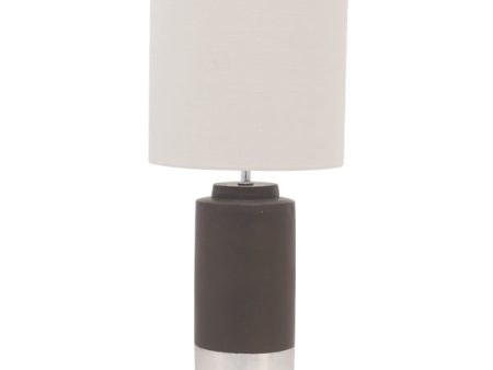 Zane Concrete Table Lamp Silver trim-No shade reduced 61cmh. (with out shade just $39) Hot on Sale