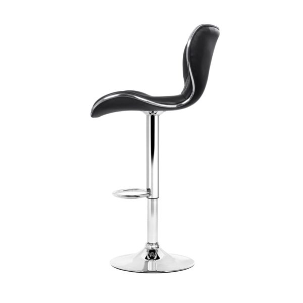 Artiss 4x Bar Stools Gas Lift Leather Seat Black Sale