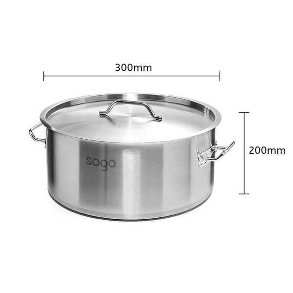 SOGA Dual Burners Cooktop Stove 14L Stainless Steel Stockpot and 28cm Induction Casserole Online now