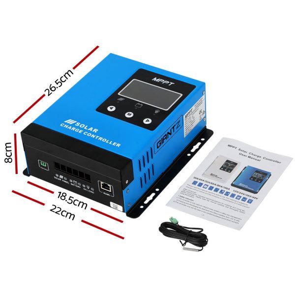 Giantz 60A MPPT Solar Charge Controller Auto 12V 24V 36V 48V Battery Regulator Online Sale