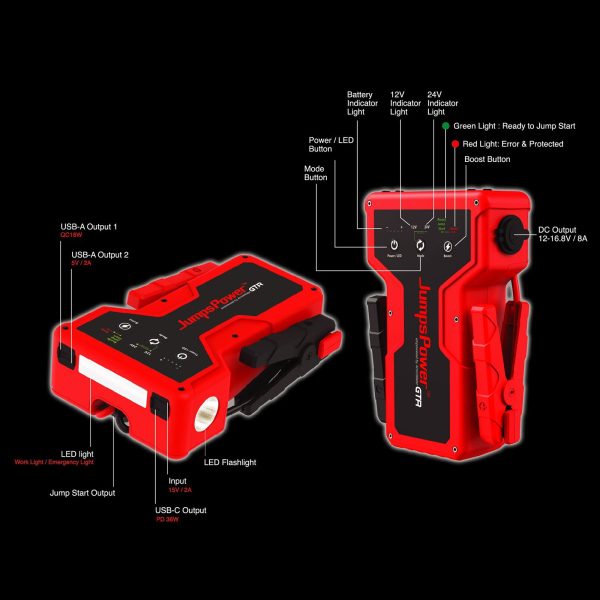 4000A Jump Starter 12V Powerbank 99900mWh 24V Pro Car Battery Charger LED GTR Online Hot Sale