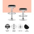 Artiss 4x Bar Stools Leather Padded Gas Lift Silver Discount