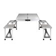 Weisshorn Folding Camping Table Outdoor Picnic BBQ With 2 Bench Chairs Set Fashion