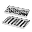 Black & White Patterned set of 2 rectangular serving trays. Bold & dynamic pattern Sale