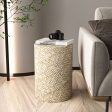 GOLDIE CIRCULAR MOTHER OF PEARL STOOL SIDE TABLE For Sale