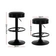 Artiss 2x Bar Stools Leather Padded Gas Lift Black Fashion