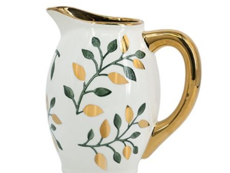 Botanical Decorative Jug 21.5cms tall. Empty or filled with flowers . Classic silhouette Cheap