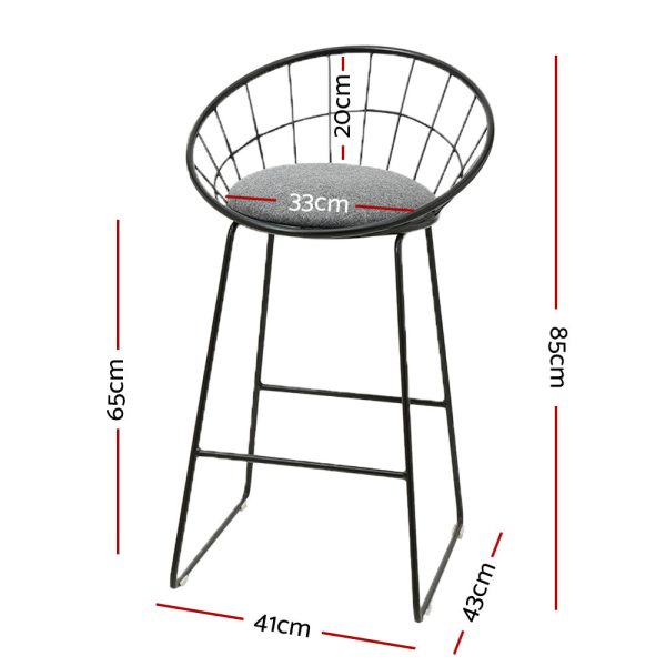 Artiss 2x Bar Stools Padded Seat Metal Online now