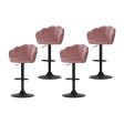 Artiss 4x Bar Stools Gas Lift Velvet Pink For Cheap