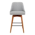 Artiss 4x Bar Stools Swivel Seat Wooden Grey For Discount