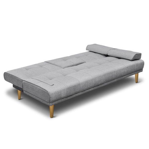 Artiss Sofa Bed 188CM Grey Faux Linen Online Sale