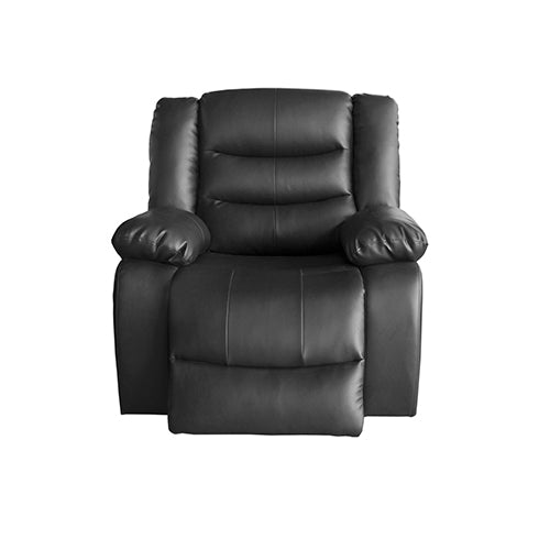 3+1+1 Seater Recliner Sofa In Faux Leather Lounge Couch in Black Sale