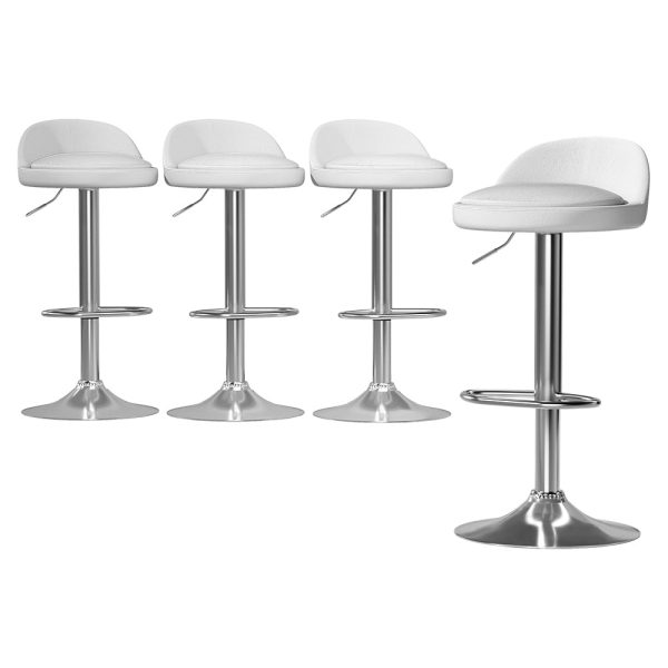 Artiss 4x Bar Stools PU Leather Gas Lift White Sale