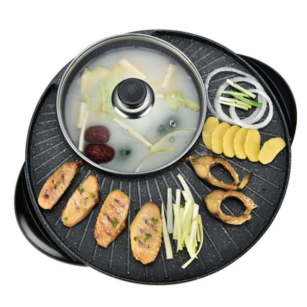 SOGA 2 in 1 Electric Stone Coated Teppanyaki Grill Plate Steamboat Hotpot 3-5 Person Online