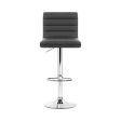 Artiss 2x Bar Stools Padded Leather Gas Lift Grey Online Hot Sale