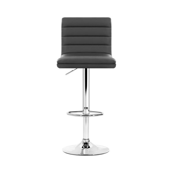 Artiss 2x Bar Stools Padded Leather Gas Lift Grey Online Hot Sale