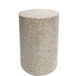 GOLDIE CIRCULAR MOTHER OF PEARL STOOL SIDE TABLE For Sale