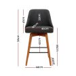 Artiss 4x Bar Stools Swivel Seat Wooden Charcoal Fashion