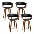 Artiss 4x Bar Stools Swivel PU Seat Wooden Fashion