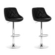 Artiss 2x Bar Stools Leather Padded Gas Lift Stool Black Online now