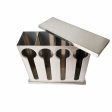 SOGA Stainless Steel Buffet Restaurant Spoon Utensil Holder Storage Rack 4 Holes Supply