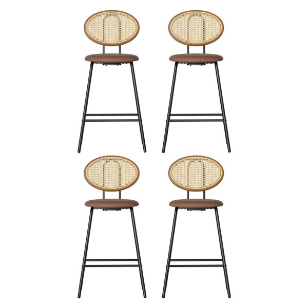 Artiss 4x Bar Stools PU Leather Stools Brown Sale