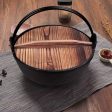 SOGA 29cm Cast Iron Japanese Style Sukiyaki Tetsu Nabe Shabu Hot Pot with Wooden Lid Discount