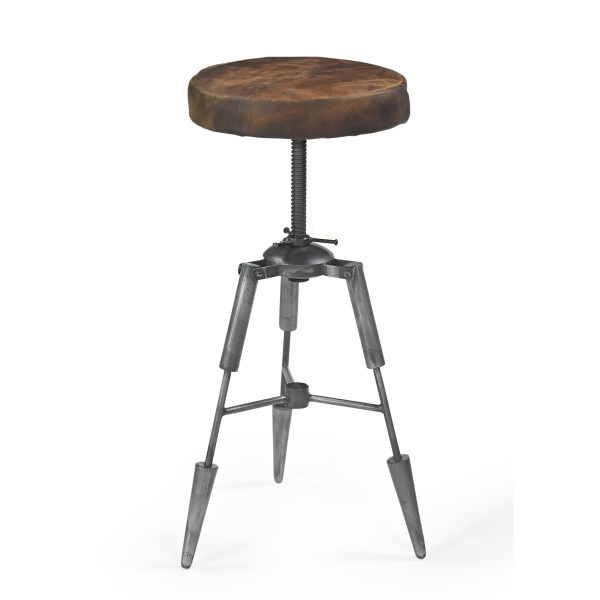 TRIPOD LEATHER WIND UP STOOL Online Hot Sale