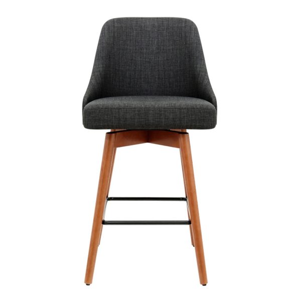 Artiss 2x Bar Stools Swivel Seat Wooden Charcoal Online Hot Sale