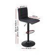 Artiss 4x Bar Stools Gas Lift Linen Fabric Black Online now