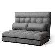 Artiss Lounge Sofa Bed 2-seater Grey Fabric For Discount