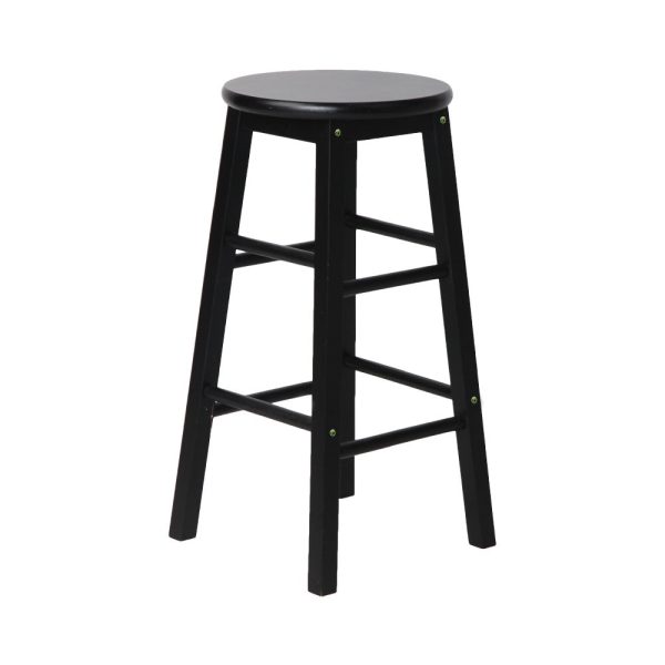 Artiss 2x Bar Stools Round Chairs Wooden Black Online Hot Sale