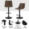 Artiss 4x Bar Stools Vintage Leather Swivel Gas Lift Brown Cheap