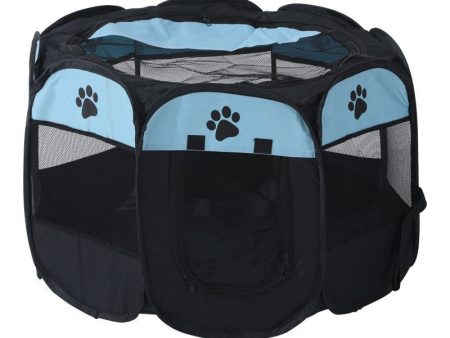 Portable Pet Playpen with Oxford Cloth, Foldable Octagon Dog & Cat Tent, Indoor & Outdoor Use  size 91*91*58cm Discount