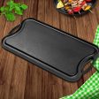 SOGA 50.8cm Cast Iron Ridged Griddle Hot Plate Grill Pan BBQ Stovetop For Discount