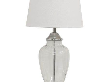 Addison Table Lamp White 67cmh All Glass Contemporary Online Sale