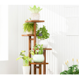 5 Tiers Vertical Bamboo Plant Stand Staged Flower Shelf Rack Outdoor Garden Cheap