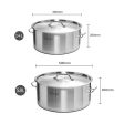 SOGA Stock Pot 14L 58L Top Grade Thick Stainless Steel Stockpot 18 10 For Sale