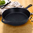 SOGA 30cm Round Cast Iron Frying Pan Skillet Steak Sizzle Platter with Helper Handle Cheap