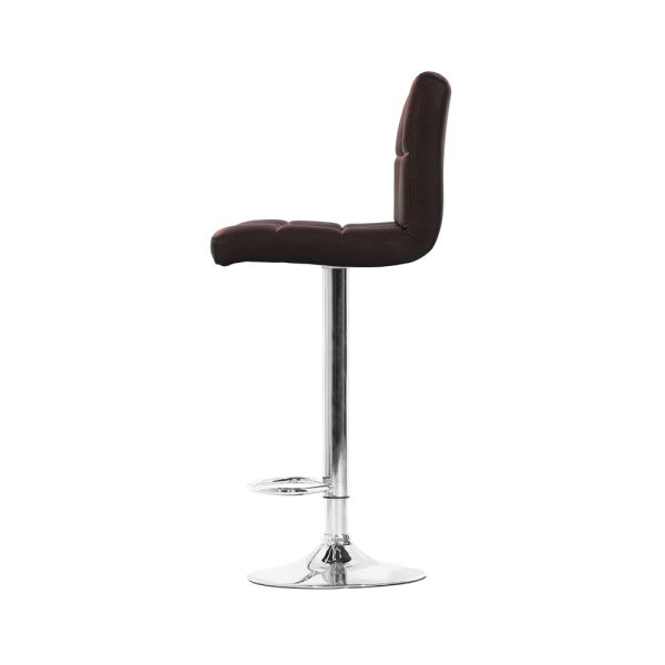 Artiss 4x Bar Stools Leather Gas Lift Brown Hot on Sale