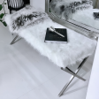 Interior Ave - Oxley Fur Bench - White & Silver Online