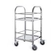 SOGA 2 Tier Stainless Steel Square Tube Drink Wine Food Utility Cart 500x500x950 Online now