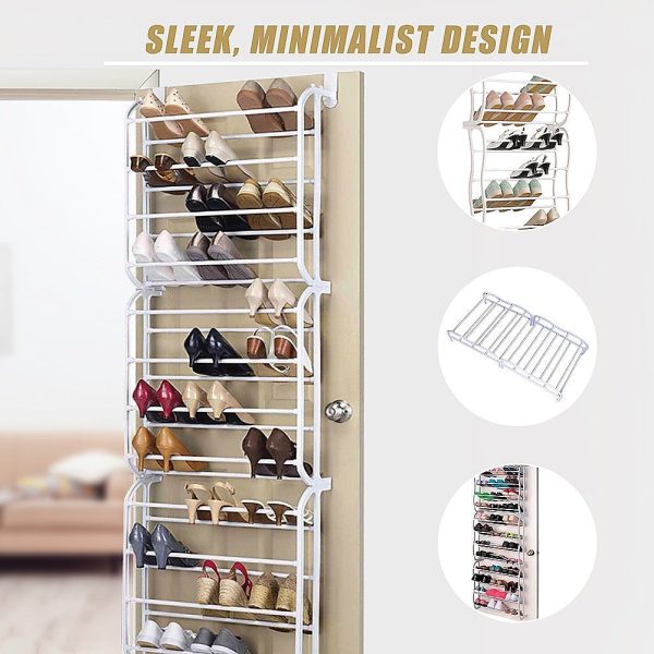 36 Pair Shoe Holder Organiser Over The Door Hanging Shelf Rack Storage Hook Online Hot Sale