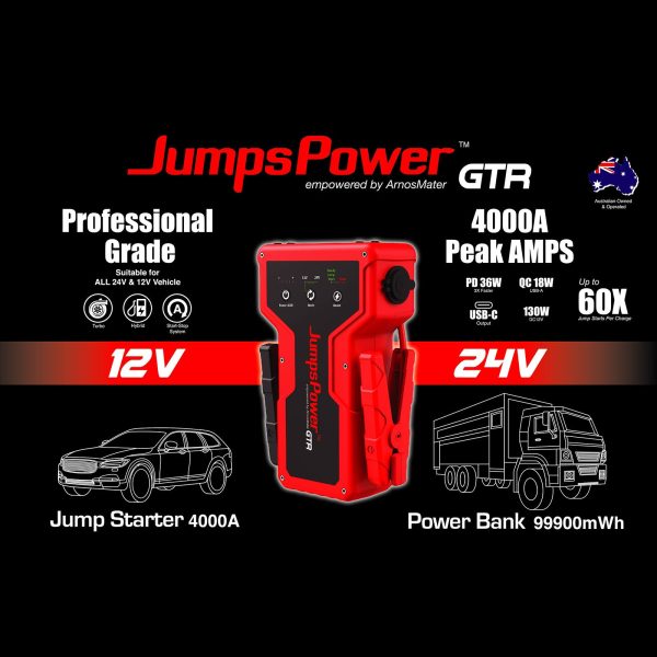 4000A Jump Starter 12V Powerbank 99900mWh 24V Pro Car Battery Charger LED GTR Online Hot Sale