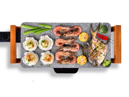 SOGA Electric Ceramic BBQ Grill Non-stick Surface Hot Plate for Indoor & Outdoor Stone Online now