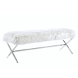 Interior Ave - Oxley Fur Bench - White & Silver Online