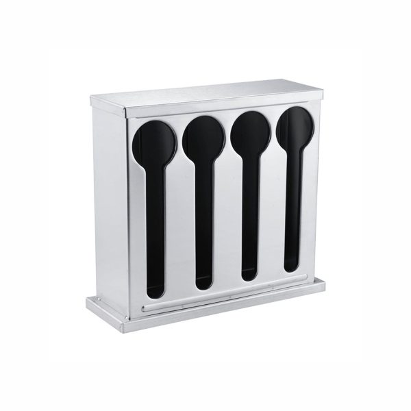 SOGA Stainless Steel Buffet Restaurant Spoon Utensil Holder Storage Rack 4 Holes Supply